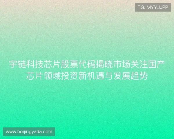 宇链科技芯片股票代码揭晓市场关注国产芯片领域投资新机遇与发展趋势
